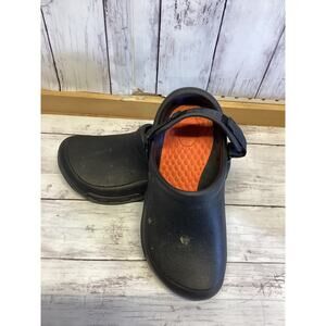 Crocs Classic All-Terrain Clogs - Black with Orange Insole - Men's 7 / Women's 9